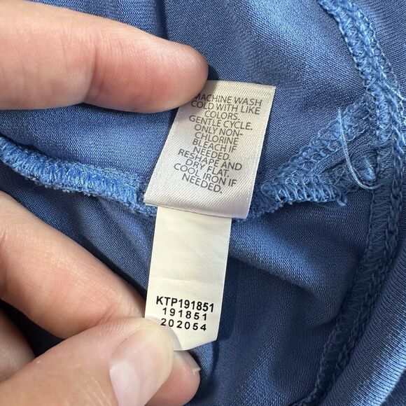 J Jill Wearever Top Womans Size L Blue Blouse Stretch Knit Lightweight Pullover - Picture 6 of 10